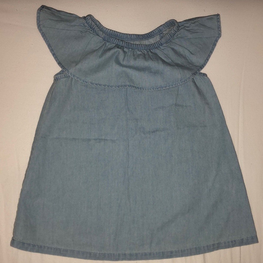 Chambray Ruffle Dress